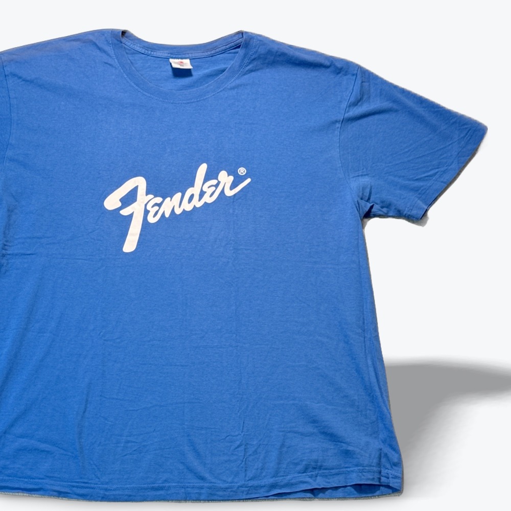 Fender Guitar Logo Graphic T Shirt Mens 3XL Blue Short Sleeve Stedman Cotton